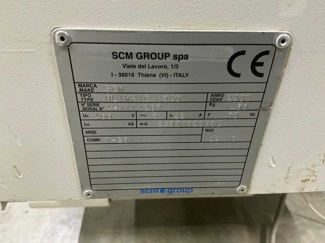2008 scm olimpic k300 cnc kantenaanlijmmachine - afbeelding 4 van  12