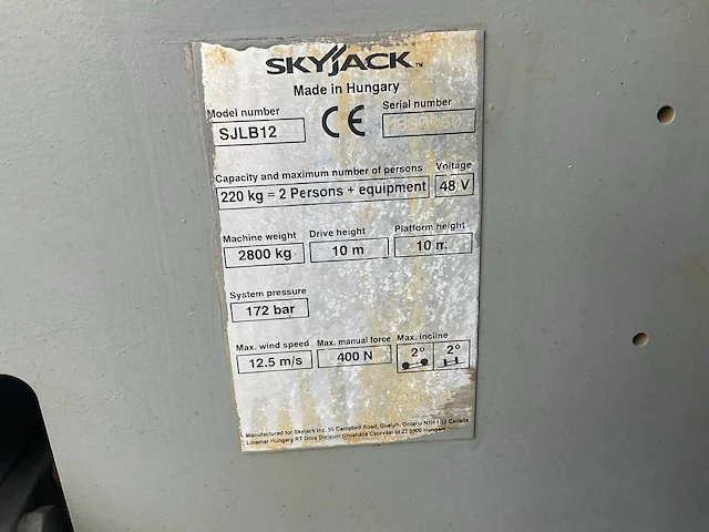 2008 sky jack sjlb 12 hoogwerker - afbeelding 14 van  17
