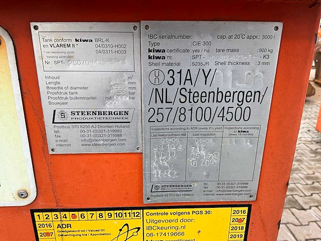 2008 steenbergen cie 300 brandstof opslagtank - afbeelding 5 van  13