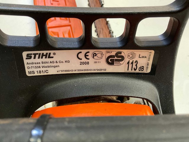 2008 stihl ms 181c kettingzaag, benzine - afbeelding 5 van  5