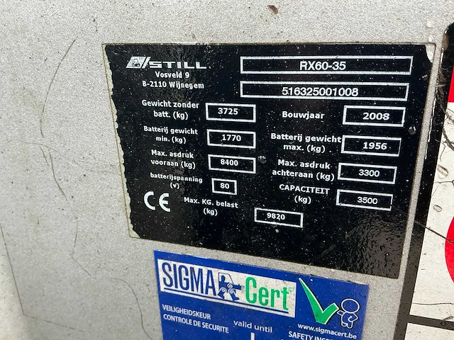 2008 still rx60-35 vorkheftruck - afbeelding 6 van  14