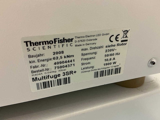 2008 thermo scientific multifuge 3sr+ centrifuge - afbeelding 5 van  13