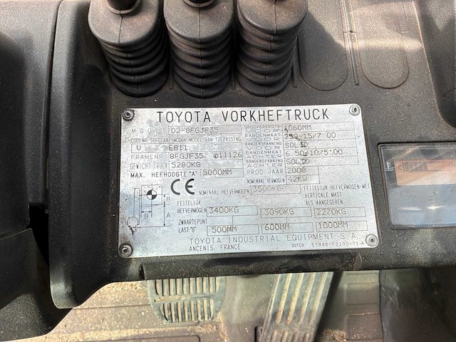 2008 toyota 02-8fgjf35 lpg vorkheftruck 3500kg - afbeelding 4 van  16
