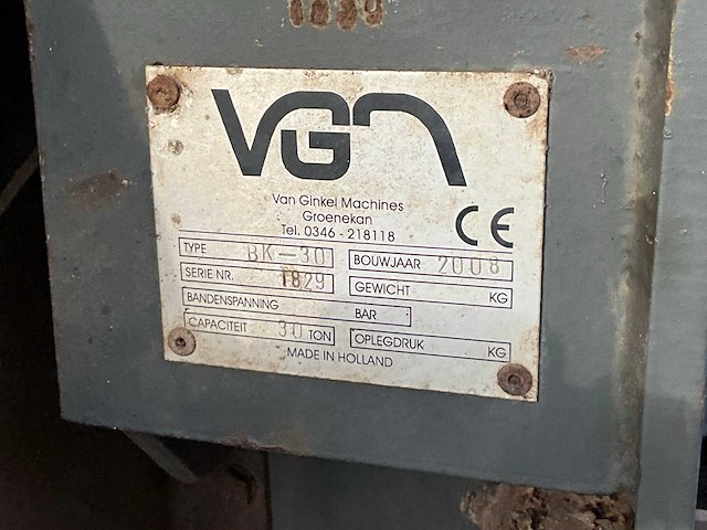 2008 veenhuis bk-30 dumper aanhanger - afbeelding 9 van  18