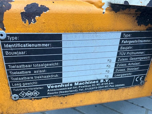 2008 vmr veenhuis euroject 3500 zodebemester - afbeelding 10 van  13