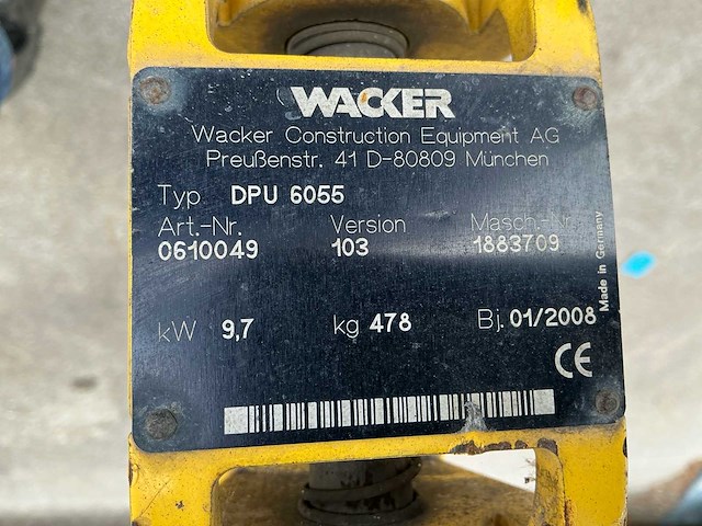2008 wacker dpuc6055 trilplaat - afbeelding 2 van  3