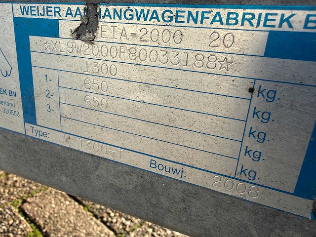 2008 weijer w2000f paardentrailer - afbeelding 15 van  16