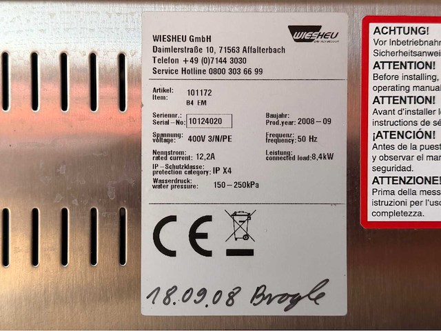 2008 wiesheu b4 em heteluchtoven - afbeelding 8 van  8