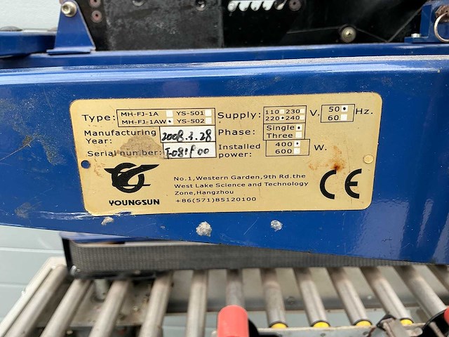 2008 youngsun mh-fj-1aw dozensluitmachine - afbeelding 2 van  5