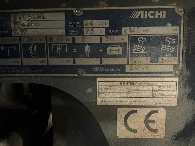 2009 aichi sv08cnl hoogwerker - afbeelding 6 van  14