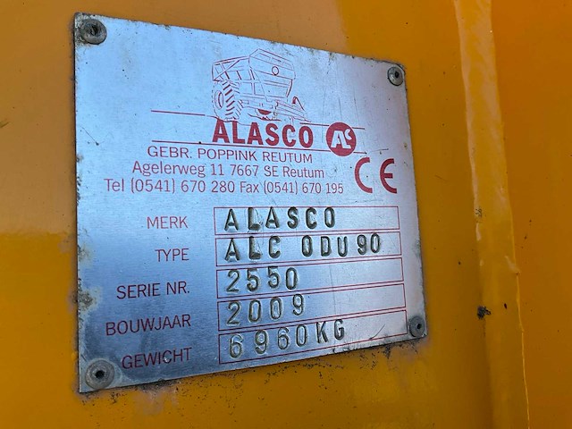 2009 alasco alc odu 90 dumper aanhanger - afbeelding 15 van  19