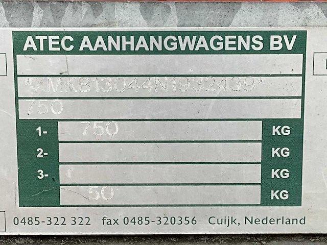 2009 atec eo1300 aanhangwagen - afbeelding 6 van  14