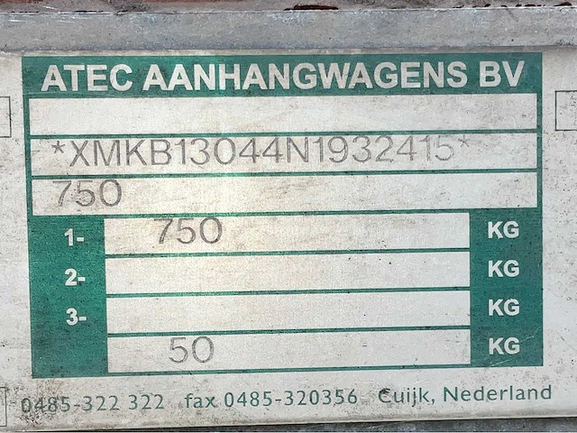 2009 atec eo1300 b huif aanhangwagen - afbeelding 8 van  16