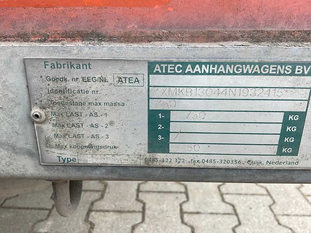 2009 atec eo1300 b huif aanhangwagen - afbeelding 4 van  12