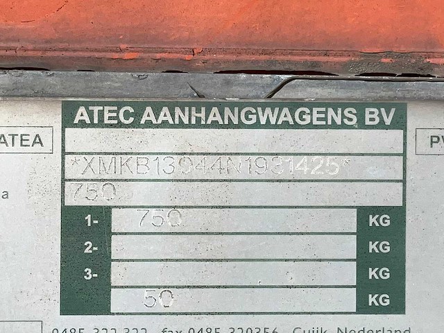 2009 atec eo1300 b huif aanhangwagen - afbeelding 8 van  16