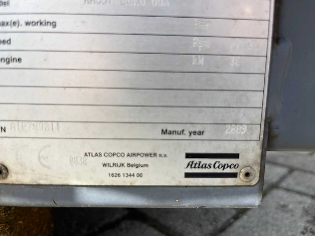 2009 atlas copco xas 97 euro box luchtcompressor - afbeelding 6 van  16