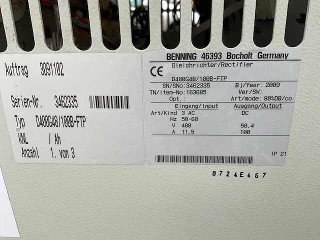 2009 benning d400g48 acculader - afbeelding 6 van  6