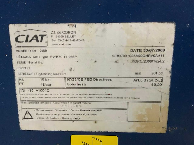 2009 ciat pwb70 11 065p platenwarmtewisselaar (2x) - afbeelding 4 van  4