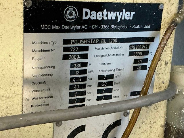 2009 deatwyler polishstar bl1200 polijstmachine - afbeelding 10 van  14