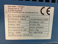 2009 ede format bgia 2500 lasdampafzuiginstallatie - afbeelding 6 van  6