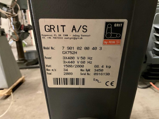 2009 fein grit gx752h bandschuurmachine - afbeelding 5 van  5
