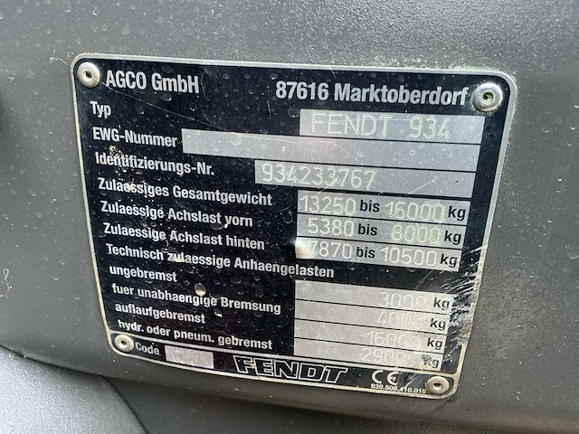 2009 fendt 936 vario vierwielaangedreven landbouwtractor - afbeelding 4 van  34