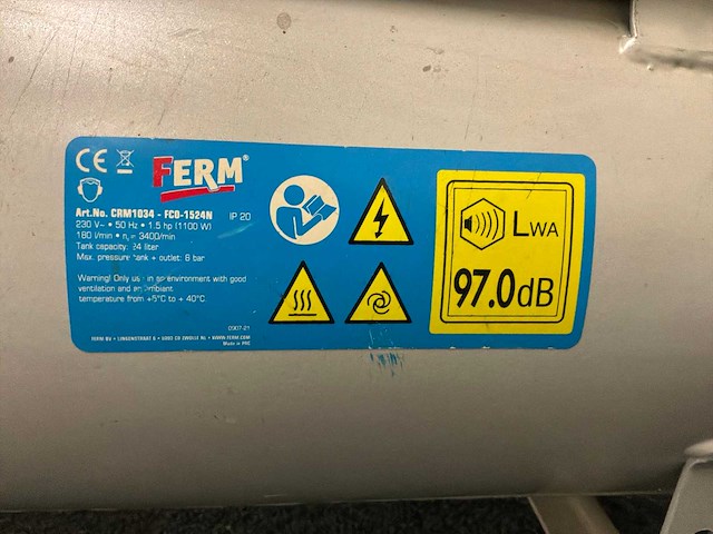 2009 ferm 1524n luchtcompressor - afbeelding 8 van  8