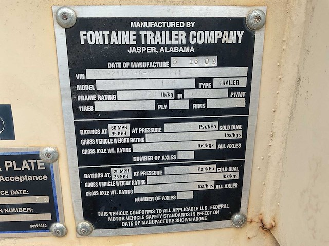 2009 fontaine trailer company m871a3-nx19re oplegger - afbeelding 7 van  7