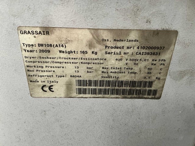 2009 grassair dw 108 luchtdroger - afbeelding 7 van  7