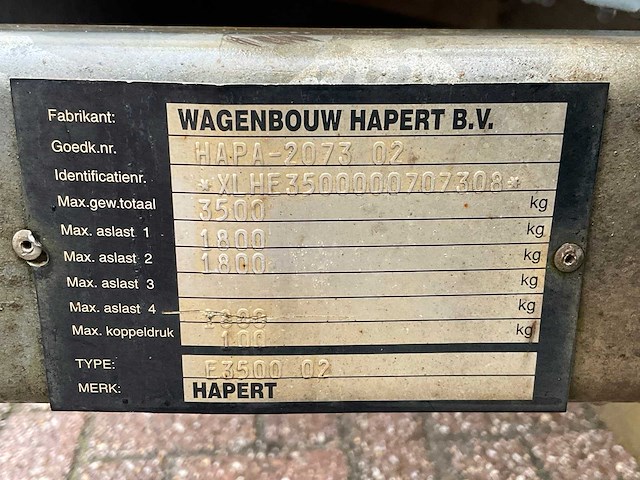2009 hapert hapa-2073 02 kiep afzet aanhangwagen - afbeelding 4 van  17