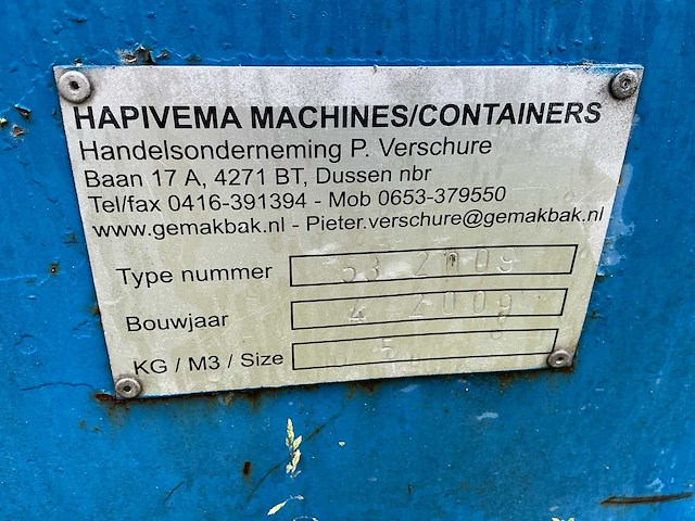 2009 hapivema 532009 haakarm afzet afvalcontainer - afbeelding 8 van  10