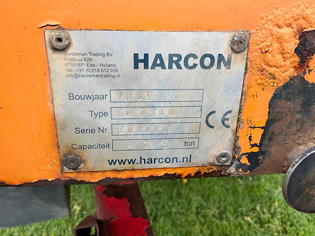 2009 harcon gd7500 dumper aanhanger - afbeelding 17 van  17