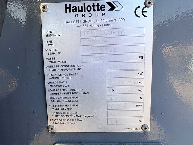 2009 haulotte h28 tj hoogwerker - afbeelding 14 van  14