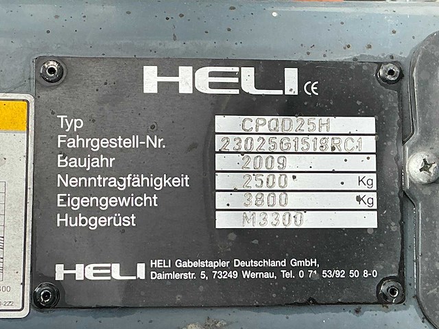 2009 heli cpqd25h vorkheftruck - afbeelding 6 van  14