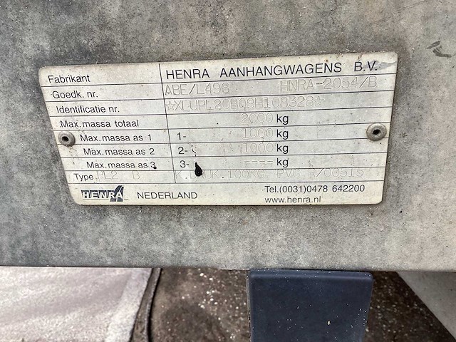 2009 henra pl2 b aanhangwagen - afbeelding 9 van  9