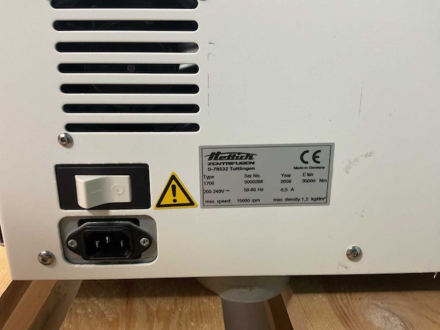 2009 hettich 1706 centrifuge - afbeelding 5 van  6