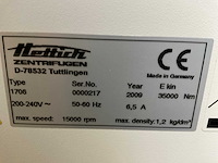 2009 hettich rotina 380r / 1706 centrifuge - afbeelding 8 van  8