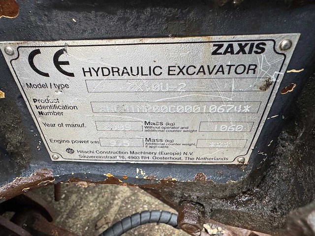 2009 hitachi zx10u minigraafmachine - afbeelding 12 van  17