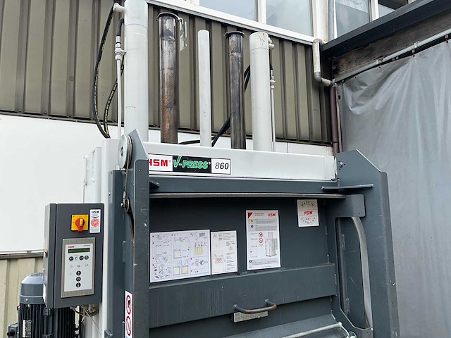 2009 hsm v-press 860 plus afvalpers / kartonpers verticale balenpers - afbeelding 8 van  22