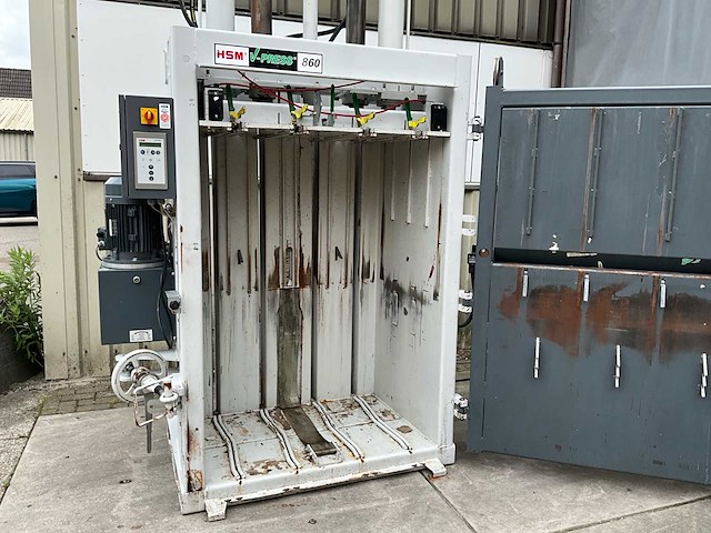 2009 hsm v-press 860 plus afvalpers / kartonpers verticale balenpers - afbeelding 4 van  6