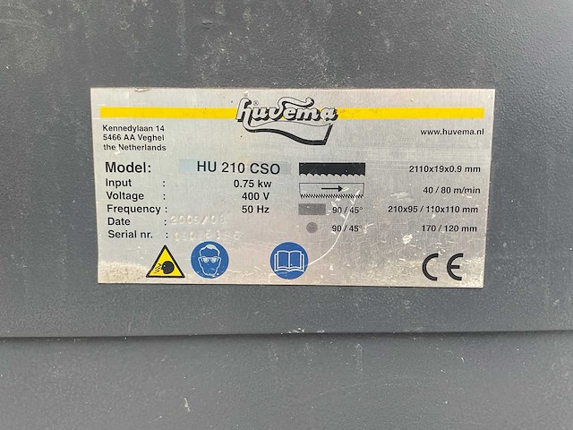 2009 huvema hu 210 csu bandzaagmachine - afbeelding 3 van  12