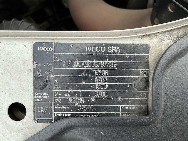 2009 iveco daily 50c15 375 open laadbak - werkverkeer - afbeelding 35 van  40