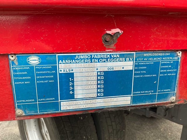 2009 jumbo do 280 zse 3-assige semi-dieplader – liftas – gestuurde as - afbeelding 24 van  30