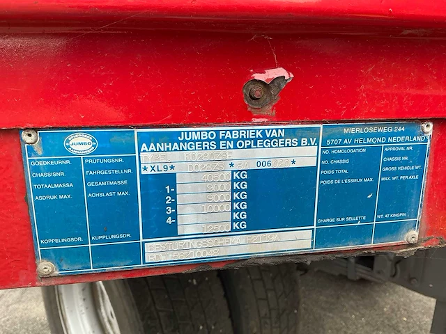 2009 jumbo do 280 zse 3-assige semi-dieplader – liftas – gestuurde as - afbeelding 25 van  31