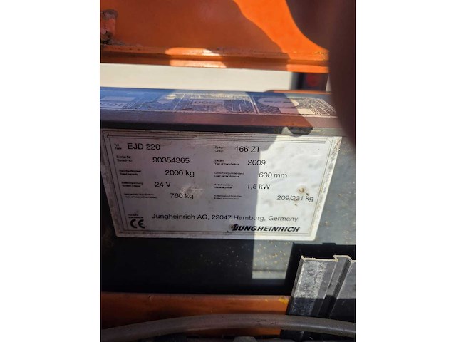 2009 jungheinrich ejd 220 elektrische palletwagen - afbeelding 11 van  13