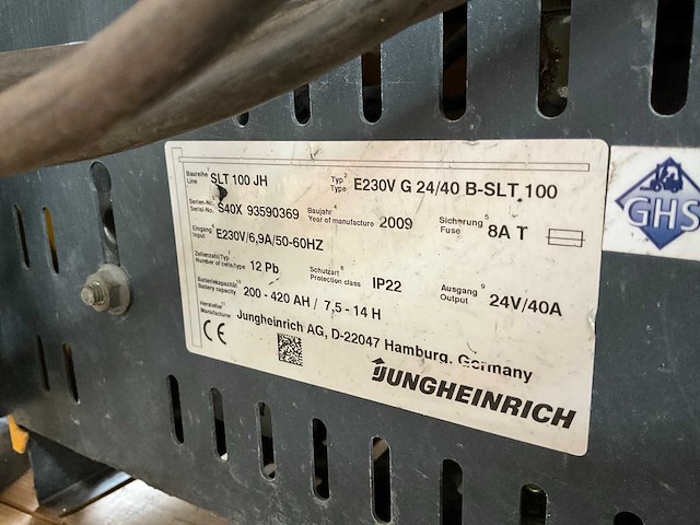 2009 jungheirich slt 100 24v 40a acculader - afbeelding 4 van  4