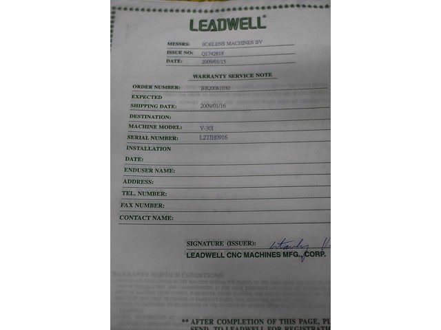 2009 leadwell v-30i 3-assig bewerkingscentrum - afbeelding 5 van  14