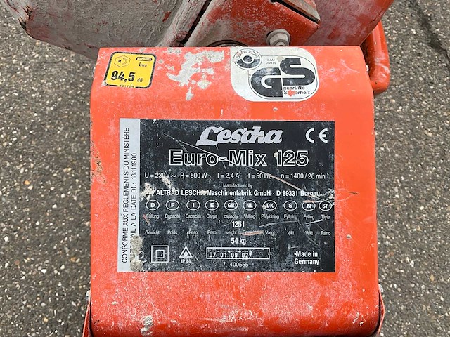 2009 lescha euro-mix 125 betonmolen - afbeelding 7 van  7