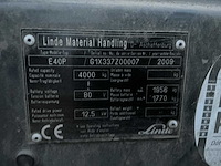 2009 linde e40 vorkheftruck - afbeelding 14 van  22