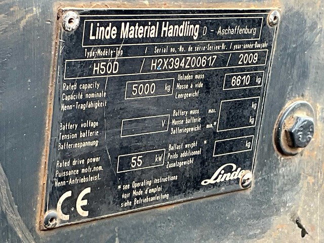 2009 linde h50d vorkheftruck - afbeelding 31 van  31